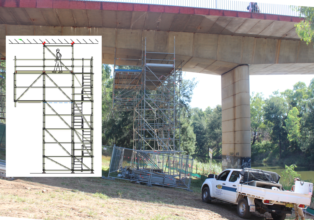 Cantilever Scaffolding Over a Road