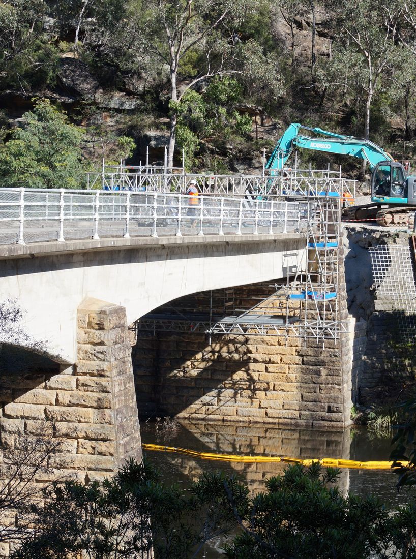 Mobile Scaffolding Underneath Bridge